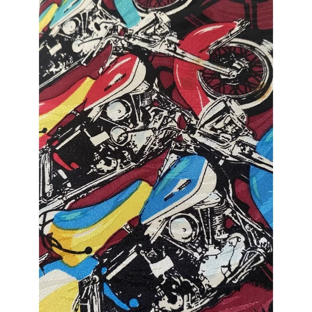 Harley Line Up 1993 Harley Davidson Ralph Martin 100% Silk‎ Neck Tie Vintage 4